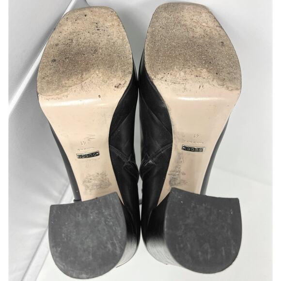 Gucci Tiarah Black Leather Platform Boots EU 41 US 10.5–11 Chunky Heel - Picture 9 of 10